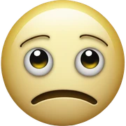 a worried smiley face sticker
