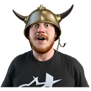 realistic horned helmet portrait sticker