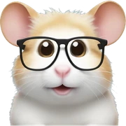 Hamster with glasses sticker
