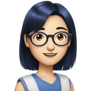 Marinette Dupain-Cheng typically has bluebell eyes and dons a pair of round, black-rimmed glasses. Her dark blue hair is worn in two shoulder-length pigtails. sticker