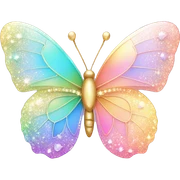 Sparkly Pastel rainbow-gradient iridescent crystal butterfly sticker