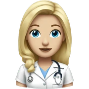Blonde hair blue eye nurse sticker
