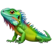 Rainbow iguana sticker