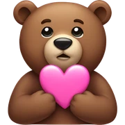 Bear with pink heart sticker