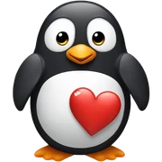 Penguin holding heart sticker