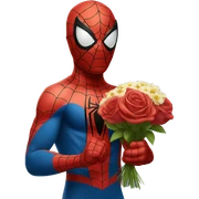 Spiderman holding flowers  sticker