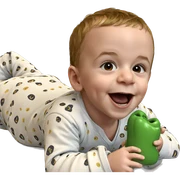 smiling boy in pajamas sticker