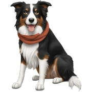 marron scarf, Border collie  sticker