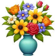 Realistic bouquet of flowers, vibrant oil painting style sticker