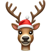 Reindeer with Christmas hat sticker