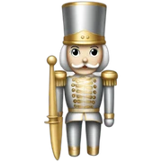 silver and gold nutcracker sticker