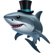 Shark with a top hat sticker