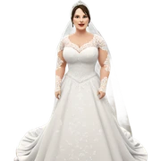 bride in white dress indoor sticker
