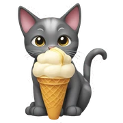 Cat eating ice cream sticker