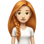 Girl, ginger straight shoulder long straight hair, brown eyes  sticker