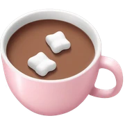 Light Pink mug of hot chocolate with marshmallows  sticker