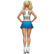 Back view Full body curvy beauty cheerleader short skirt skirt dancing sticker