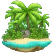tropical island sticker