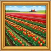 Dutch Tulip field sticker