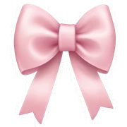 light pink ribbon bow sticker