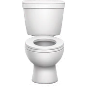 Toilet with a head sticker