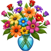 Realistic bouquet of flowers, vibrant, Thomas Kincaid style sticker