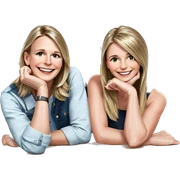 smiling girls on magazine cover sticker