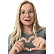 blonde girl with heart hands sticker