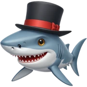 Shark with a top hat sticker