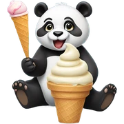 Panda eating ice cream sticker