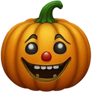 Pumpkin with clown makeup sticker