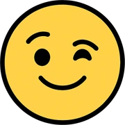 face emoji with one joined eyelash sticker