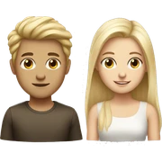 blonde girl and brunette boy sticker