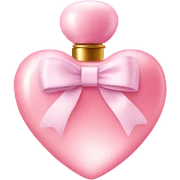 Pastel Pink heart shaped perfume with bow sticker