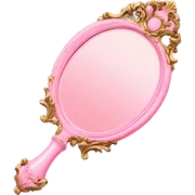 vintage rococo pink hand mirror sticker