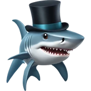 Shark with a top hat sticker
