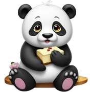 Panda eating cake sticker