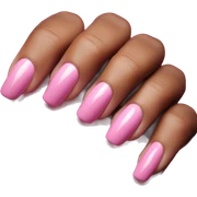 Glossy pink nails on hand  sticker
