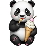 Panda eating ice cream sticker