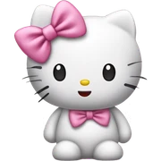 Hello Kitty blowing a kiss and has a pink bow on sticker