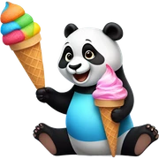 Panda eating ice cream sticker