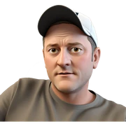 guy in baseball cap sticker