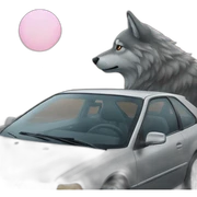 Car and wolf sticker