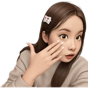 girl with brown hair gaze sticker