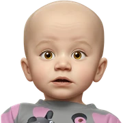 bald boy portrait looking at viewer sticker