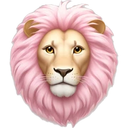 Lion "A pastel pink lion with a glowing, fluffy mane, shimmering eyes, and golden sparkles radiating from its majestic form." sticker