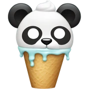 Panda eating ice cream sticker