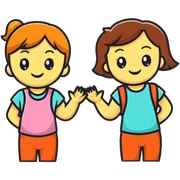 two girls friends smiling sticker