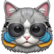 Cat with sunglasses sticker