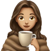 A beautiful girl with brown hair cozy with a nude blanket and a cup of coffee  sticker